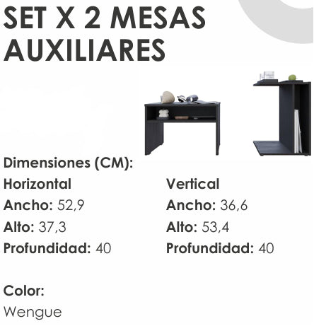Set X 2 Mesas Auxiliares.