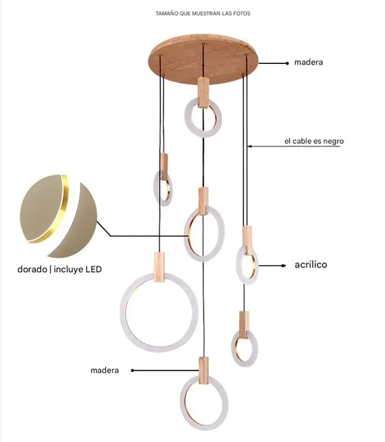 Wood Halo Chandelier