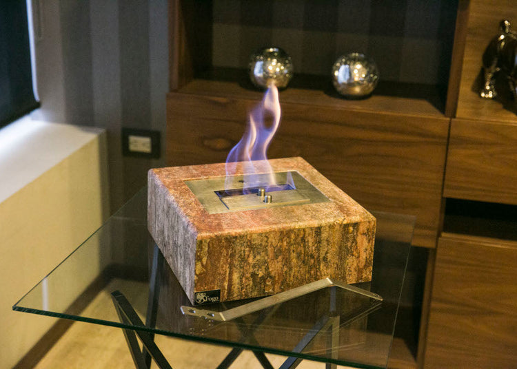 Chimenea Ecológica Piazza Travertino Rojo