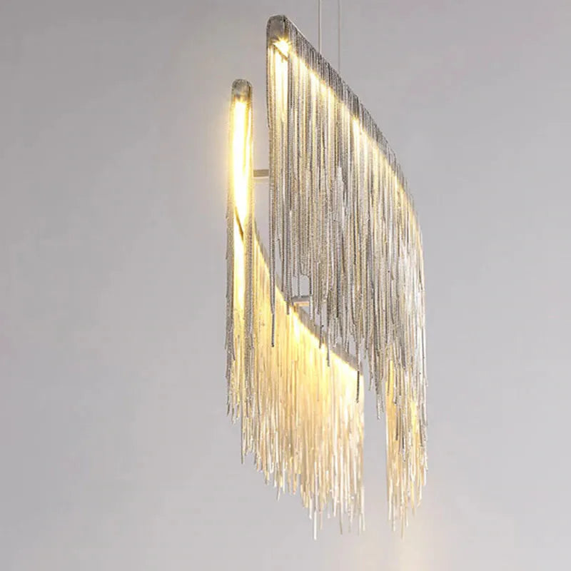 Lámpara Colgante Cortina de Cristal.