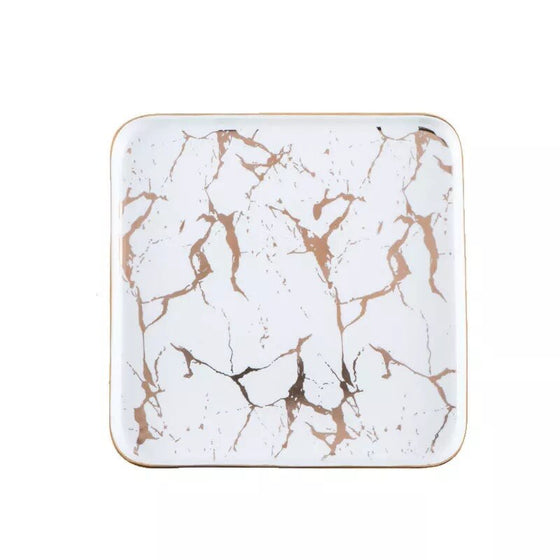 Square Ceramic Plate Marble style