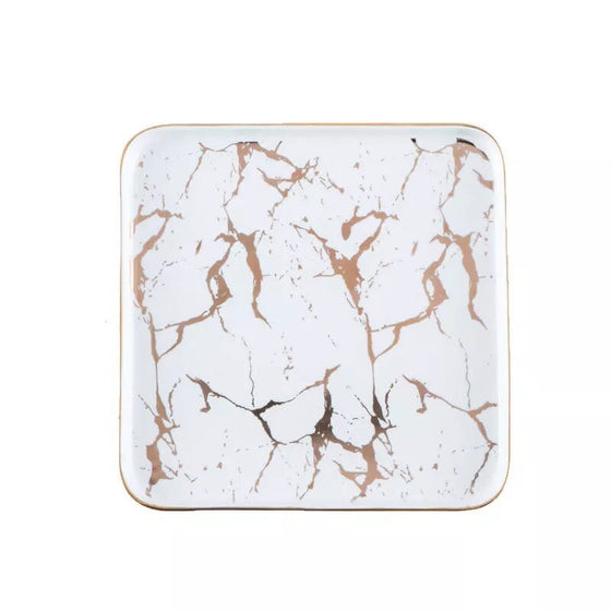 Quadratische Keramikplatte im Marmor-Stil