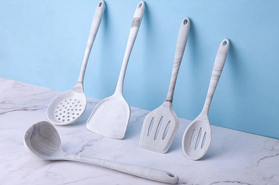 Marble Style Silicone Utensil Set
