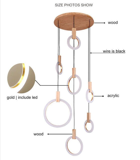 Wood Halo Chandelier