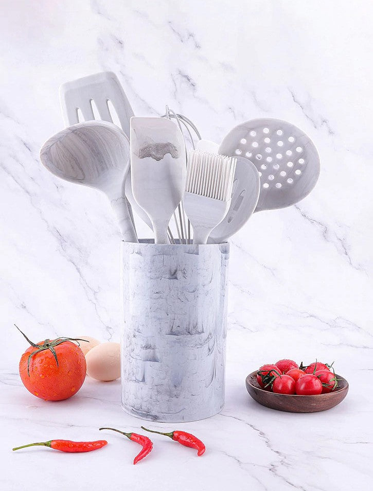 Set Utensilios de Silicona estilo Mármol.