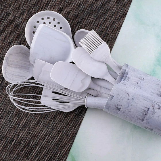 Marble Style Silicone Utensil Set