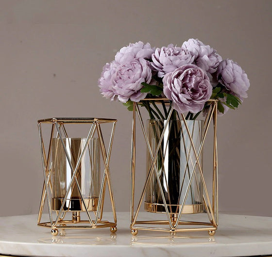 Geometric Golden Vase