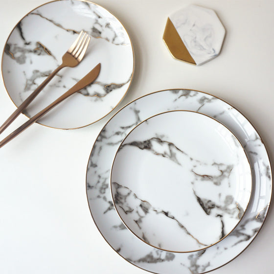 Set de 2 platos tipo mármol