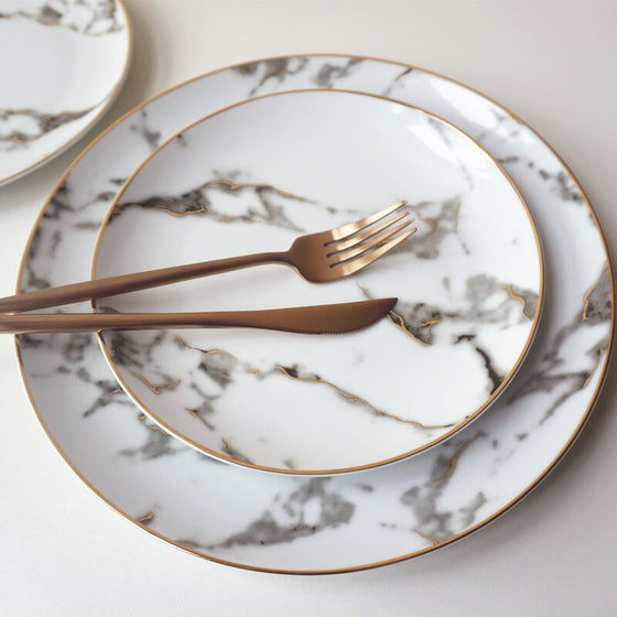 Set of 2 marble type plates