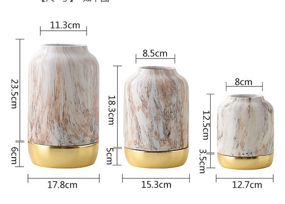 Marble & Metal Vases