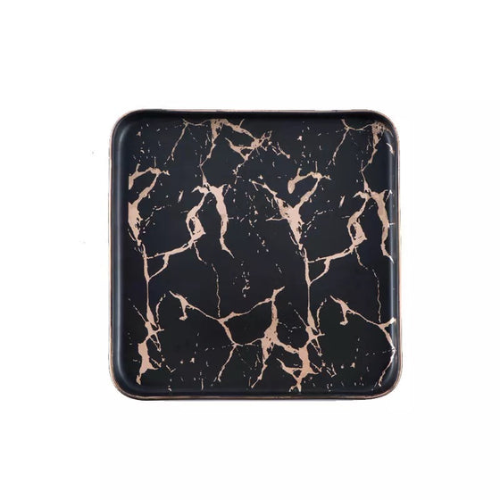 Square Ceramic Plate Marble style