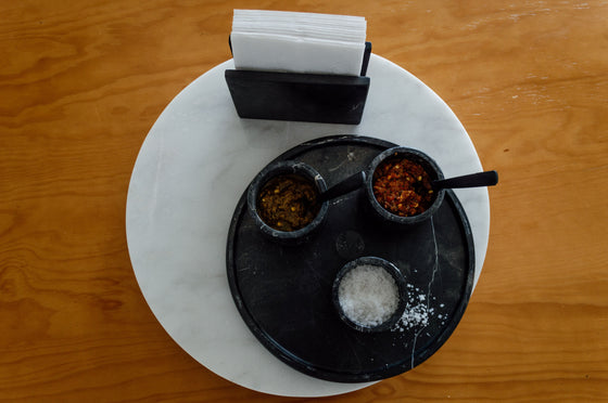 Marble sauce boats
