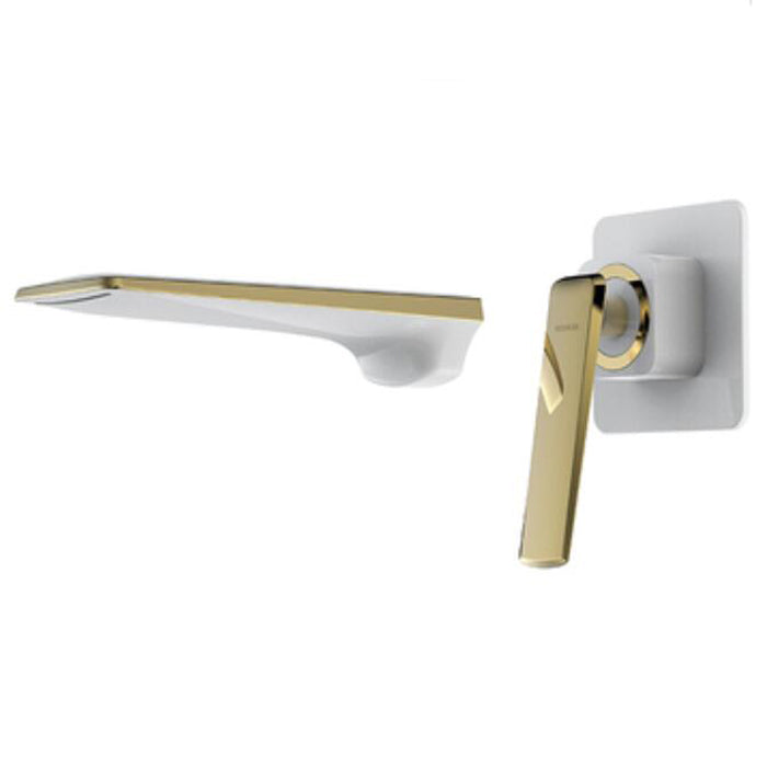 Grifo Cartago - grifo de diseño para baño o cocina acabado dorado y blanco | Casa Fogo México